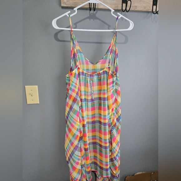 Bleu Rod Beattie Multicolor Plaid Swim Coverup, Size Large - Picture 2 of 5
